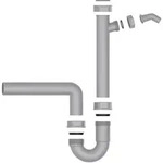 Kirchhoff - Eco-save Ks Sp&uuml;ltisch-r&ouml;hrensiphon, Grau, 1 1/2'ig X 50 Mm, Mit 3/4'