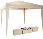 Alu Gartenpavillon Faltpavillon 3x3m Beige Gartenzelt Pavillon Klapp-pavillon