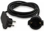 Rev - Schutzkontakt-verl&auml;ngerung Smart, Mit Flachstecker, 3 M, Schwarz