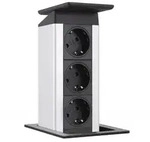 Evoline 3-fach Steckdose Port Push Edelstahloptik Mit Push-funktion