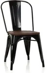 Stuhl Vantaggio Comfort W Metallic Schwarz / Sitz Echtholz Dunkel Hjh Office
