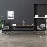 Drehbare Esszimmerst&uuml;hle 2 Stk. Grau Stoff Vidaxl