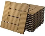 Ecd Germany Wpc Terrassenfliesen 30x30 Cm/33 St&uuml;ck=3m2, Teak, Mosaik, Holzoptik,