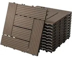 Wpc Terrassenfliesen 30x30 Cm/11 St&uuml;ck=1m2, Dunkelbraun Mosaik, Holzoptik,