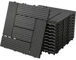 Ecd Germany Wpc Terrassenfliesen 30x30 Cm/11 St&uuml;ck=1m2, Anthrazit Mosaik, Holzoptik,