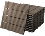 Wpc Terrassenfliesen 30x30 Cm/11 Fliesen=1m2 Dunkelbraun Geriffelt, Holzoptik,