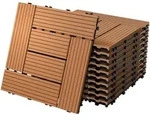 Ecd Germany - Wpc Terrassenfliesen 30x30 Cm/22 St&uuml;ck=2m2, Hellbraun, Mosaik,