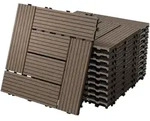 Ecd Germany Wpc Terrassenfliesen 30x30 Cm/44 St&uuml;ck=4m&not;&le;, Dunkelbraun Mosaik,