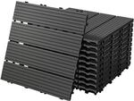 Ecd Germany Wpc Terrassenfliesen 30x30 Cm/44 Fliesen=4m&sup2;, Anthrazit, Geriffelt,