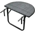 Balkonh&auml;ngetisch 60x40cm, Metall + Polyrattan Schwarz