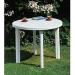 Ipae Progarden - Gartentisch Tondo 90cm Rund Wei&szlig; Kunststoff Terrassentisch
