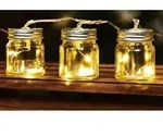 Buri - Solar-party-lichterkette Mit 8 Led Einmachgl&auml;ser Warmwei&szlig; Mit...