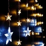 Led Sternen Lichtervorhang - 250 Cm - Mit 138 Warm Und Kalt Wei&szlig;en Led