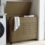 W&auml;schekorb Mit Rollen 66x35x60 Cm Rattan Vidaxl515570