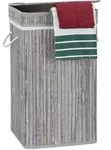 Relaxdays W&auml;schekorb Bambus, Faltbar & Tragbar, Xl 70l Mit Deckel, Eckiger