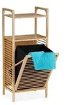 Relaxdays Badregal Mit W&auml;schekorb, 2 Ablagen, Hbt: 95 X 40 X 30 Cm, W&auml;schesammler