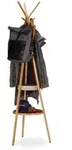 Relaxdays - Garderobe Mit Ablage, Dreiarmiger Bambus Kleiderst&auml;nder Mit 6 Haken,