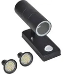 Led-wandleuchte Edelstahl Zylinderform Schwarz Mit Sensor Vidaxl