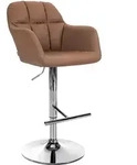 Clp - Barhocker Natoma Kunstleder Hellbraun Metall In Chromoptik
