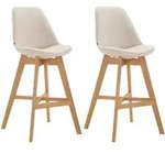 Clp - 2er Set Barhocker Cannes Stoff Creme Natura