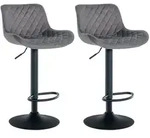 Clp - 2er Set Barhocker Minosa Dunkelgrau Samt