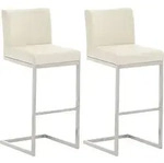Clp - 2er Set Barhocker Paros Kunstlederbezug Creme