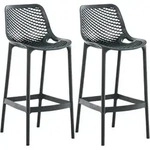 Clp - 2er Set Outdoor Barhocker Air Dunkelgrau