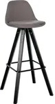 Barhocker Corbin Stoff Square Taupe Schwarz