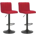 Clp - 2er Set Barhocker Jamie Samt Rot