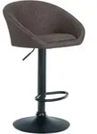 Barhocker Davie Stoff Dunkelgrau Metall Matt Schwarz