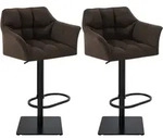 Clp - 2er Set Barhocker Damaso Stoffbezug Schwarz Braun