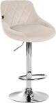 Barhocker Lazio Samt Creme Chrom