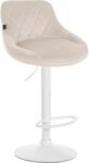 Barhocker Lazio Samt Creme Wei&szlig;