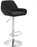 Barhocker Braga Stoff Schwarz Chrom