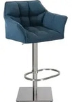 Clp - Barhocker Damaso Stoffbezug Blau Edelstahl