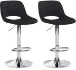 Clp - 2er Set Barhocker Camden Samt Schwarz Metall In Chromoptik