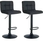 2er Set Barhocker Feni Kunstleder Schwarz Schwarz