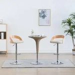 Barhocker 2 Stk. Cremewei&szlig; Kunstleder Und Bugholz Vidaxl