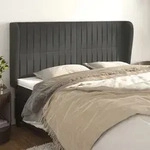 Kopfteil Mit Ohren Dunkelgrau 163x23x118/128 Cm Samt Vidaxl