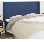 Kopfteil Mit Ohren Blau 183x16x118/128 Cm Stoff Vidaxl