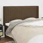 Kopfteil Mit Ohren Dunkelbraun 183x16x118/128 Cm Stoff Vidaxl