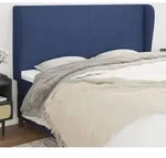 Kopfteil Mit Ohren Blau 203x23x118/128 Cm Stoff Vidaxl