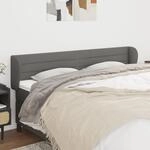 Kopfteil Mit Ohren Dunkelgrau 203x23x78/88 Cm Stoff Vidaxl