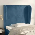 Kopfteil Mit Ohren Dunkelblau 93x23x118/128 Cm Samt Vidaxl