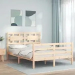 Massivholzbett Mit Kopfteil 120x200 Cm Vidaxl