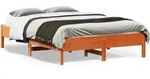 Massivholzbett Ohne Matratze Wachsbraun 140x190 Cm Kiefernholz Vidaxl