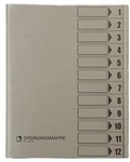 Bene Ordnungsmappe Bene Din A4 250g/m&sup2; Farbe: Grau 12 F&auml;cher