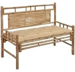 Vidaxl Gartenbank Mit Auflage 120 Cm Bambus