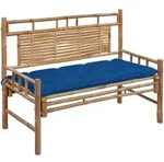 Vidaxl Garden Bench With Cushion 120 Cm Bamboo (41504+314954)