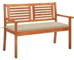 Vidaxl - 2-sitzer-gartenbank Mit Auflage 120 Cm Massivholz Eukalyptus
